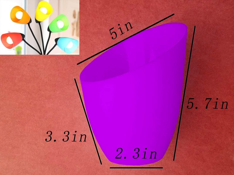 OTTOSEA 2 Pack Plastic Lampshade, 5.7 inch High, 4.1 inch Diameter, 1.65 inch Fitter, Replacement Plastic Lamp Shade for LED Floor Lamp [Purple] - Image 1